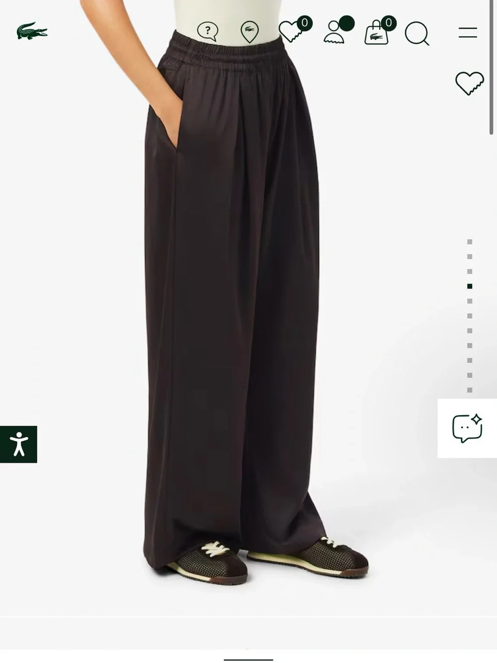 Lacoste Oversized Elasticated Satin Pants